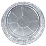 Round Aluminum Container, 48 Oz, 9" Diameter, Silver, 500/carton