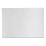 Knurl Embossed Scalloped Edge Placemats, 9.5 X 13.5, White, 1,000-carton