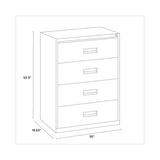 Lateral File Cabinet, 4 Letter-legal-a4-size File Drawers, Black, 30 X 18.62 X 52.5