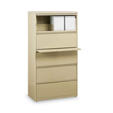 Lateral File Cabinet, 5 Letter-legal-a4-size File Drawers, Putty, 30 X 18.62 X 67.62