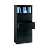 Lateral File Cabinet, 5 Letter-legal-a4-size File Drawers, Black, 30 X 18.62 X 67.62