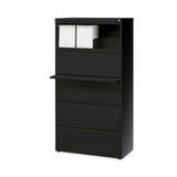 Lateral File Cabinet, 5 Letter-legal-a4-size File Drawers, Black, 30 X 18.62 X 67.62