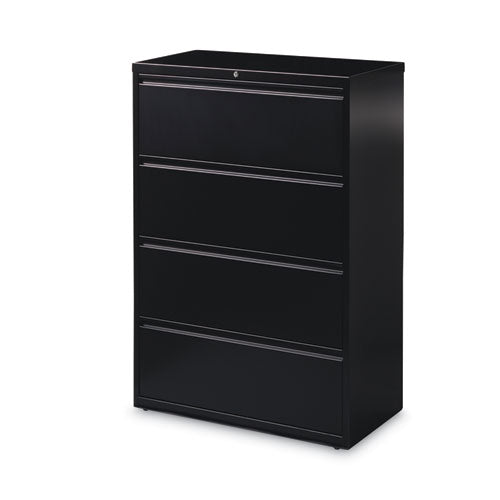 Lateral File Cabinet, 4 Letter-legal-a4-size File Drawers, Black, 36 X 18.62 X 52.5