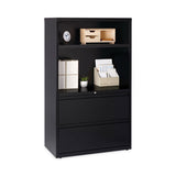 Combo File Cabinet, 5 Letter-legal-a4-size File Drawers, Black, 36 X 18.62 X 60