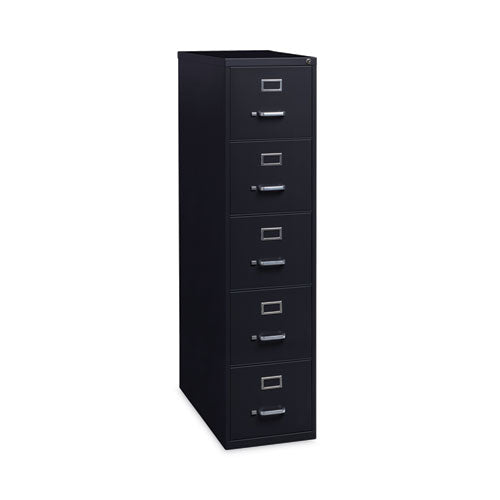 Vertical Letter File Cabinet, 5 Letter-size File Drawers, Black, 15 X 26.5 X 61.37