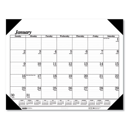 Recycled Workstation-size One-color Monthly Desk Pad Calendar, 18.5 X 13, 2021