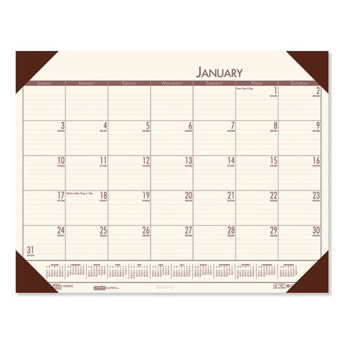 Recycled Ecotones Moonlight Cream Monthly Desk Pad Calendar, 22 X 17, 2021