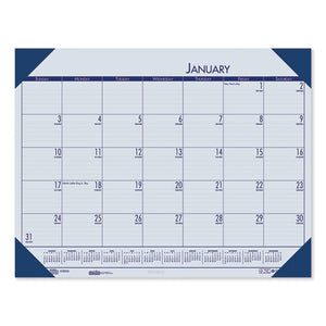 Recycled Ecotones Ocean Blue Monthly Desk Pad Calendar, 18.5 X 13, 2021