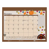 Earthscapes Seasonal Desk Pad Calendar, 22 X 17, Illustrated Holiday, 2021