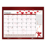 Earthscapes Seasonal Desk Pad Calendar, 22 X 17, Illustrated Holiday, 2021