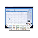 Earthscapes Seasonal Desk Pad Calendar, 22 X 17, Illustrated Holiday, 2021