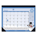 Earthscapes Seasonal Desk Pad Calendar, 22 X 17, Illustrated Holiday, 2021