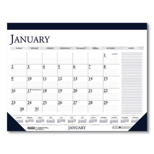 Recycled Two-color Monthly Desk Pad Calendar With Large Notes Section, 22 X 17, 2021