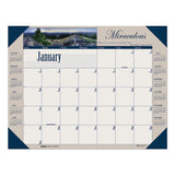 Recycled Motivational Photographic Monthly Desk Pad Calendar, 22 X 17, 2021