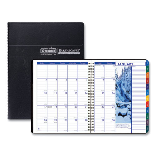 Recycled Earthscapes Weekly-monthly Planner, 11 X 8.5, Black, 2021