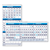 Recycled Three-month Horizontal Wall Calendar, 23.5 X 12, 14-month, 2020-2022