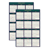 Recycled Four Seasons Reversible Business-academic Calendar, 24 X 37, 2020-2021