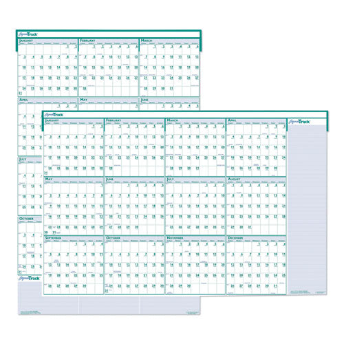 Recycled Express Track Reversible-erasable Yearly Wall Calendar, 24 X 37, 2021