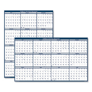 Recycled Poster Style Reversible Academic Yearly Calendar, 24 X 37, 2020-2021