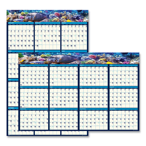 Recycled Earthscapes Sea Life Scenes Reversible Wall Calendar, 24 X 37, 2021