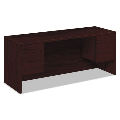 10500 Series Kneespace Credenza With 3-4-height Pedestals, 72w X 24d, Mahogany