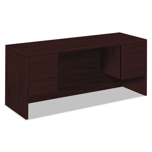 10500 Series Kneespace Credenza With 3-4-height Pedestals, 60w X 24d, Mahogany