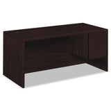 10500 Series "l" Right 3-4 Height Pedestal Desk, 66w X 30d X 29.5h, Mahogany