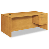 10500 Series Large "l" Or "u" Right 3-4 Height Pedestal Desk, 72w X 36d X 29.5h, Harvest