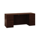 10500 Series Kneespace Credenza With Full-height Pedestals, 72w X 24d, Harvest