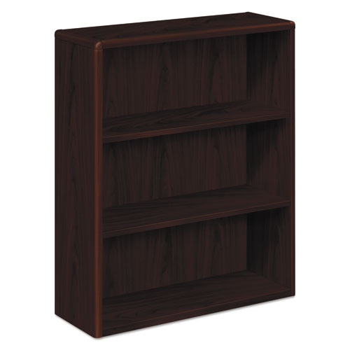 10700 Series Wood Bookcase, Three Shelf, 36w X 13 1-8d X 43 3-8h, Mahogany