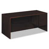 10700 Series "l" Desk, 3-4 Right Pedestal, 66w X 30d X 29.5h, Mahogany