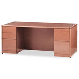 10700 Double Pedestal Desk With Full Pedestals, 72w X 36d X 29.5h, Cognac