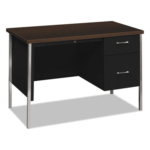 34000 Series Right Pedestal Desk, 45.25w X 24d X 29.5h, Mocha-black
