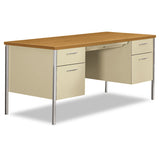 34000 Series Double Pedestal Desk, 60w X 30d X 29.5h, Harvest-putty