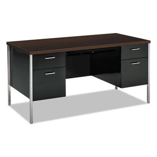 34000 Series Double Pedestal Desk, 60w X 30d X 29.5h, Mocha-black