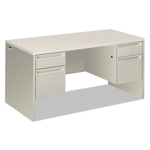 38000 Series Double Pedestal Desk, 60w X 30d X 30h, Silver Mesh-light Gray