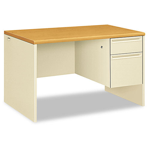 38000 Series Right Pedestal Desk, 48w X 30d X 29.5h, Harvest-putty