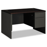 38000 Series Right Pedestal Desk, 48w X 30d X 29.5h, Mahogany-charcoal