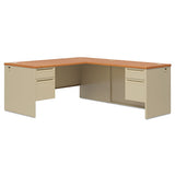 38000 Series Left Pedestal Desk, 66w X 30d X 29.5h, Harvest-putty