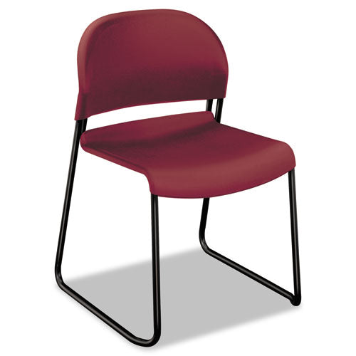 Gueststacker High Density Chairs, Mulberry Seat-mulberry Back, Black Base, 4-carton