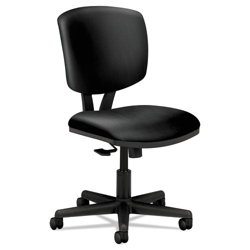 Volt Series Leather Task Chair With Synchro-tilt, Supports Up To 250 Lbs., Black Seat-black Back, Black Base