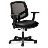 Volt Series Mesh Back Leather Task Chair With Synchro-tilt, Supports Up To 250 Lbs., Black Seat-black Back, Black Base