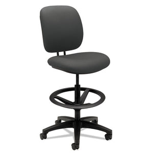 Comfortask Task Stool With Adjustable Footring, 32" Seat Height, Supports Up To 300 Lbs, Iron Ore Seat-back, Black Base