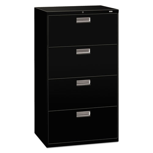 Brigade 600 Series Lateral File, 4 Legal-letter-size File Drawers, Black, 30