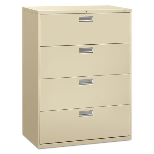 600 Series Four-drawer Lateral File, 42w X 18d X 52.5h, Putty