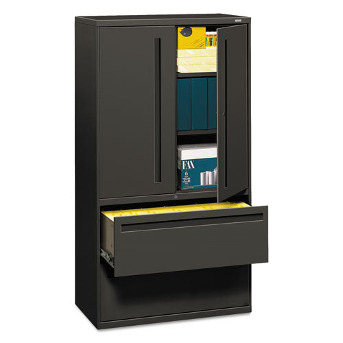700 Series Lateral File With Storage Cabinet, 36w X 18d X 64.25h, Charcoal