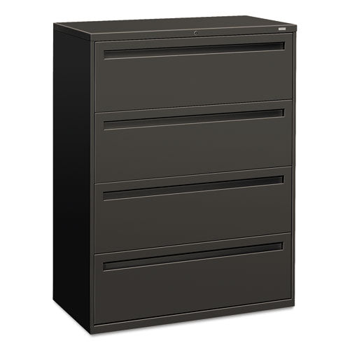 700 Series Four-drawer Lateral File, 42w X 18d X 52.5h, Charcoal