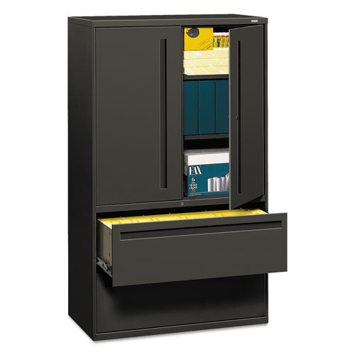700 Series Lateral File With Storage Cabinet, 42w X 18d X 64.25h, Charcoal