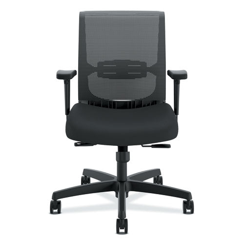 Convergence Mid-back Task Chair With Syncho-tilt Control-seat Slide, Supports Up To 275 Lbs, Black Seat-back, Black Base
