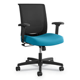 Convergence Mid-back Task Chair With Syncho-tilt Control-seat Slide, Supports Up To 275 Lbs, Iron Ore Seat, Black Back-base